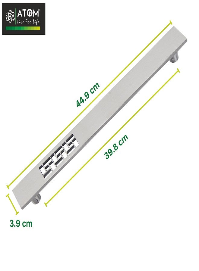 Atom 17.6 inches Stainless Steel Pull Handle | Silver Satin Finish | Door Handle | Center to Center Hole Size 15.6 inches, PH-DSH-01 (Pack of 2) - Image 2